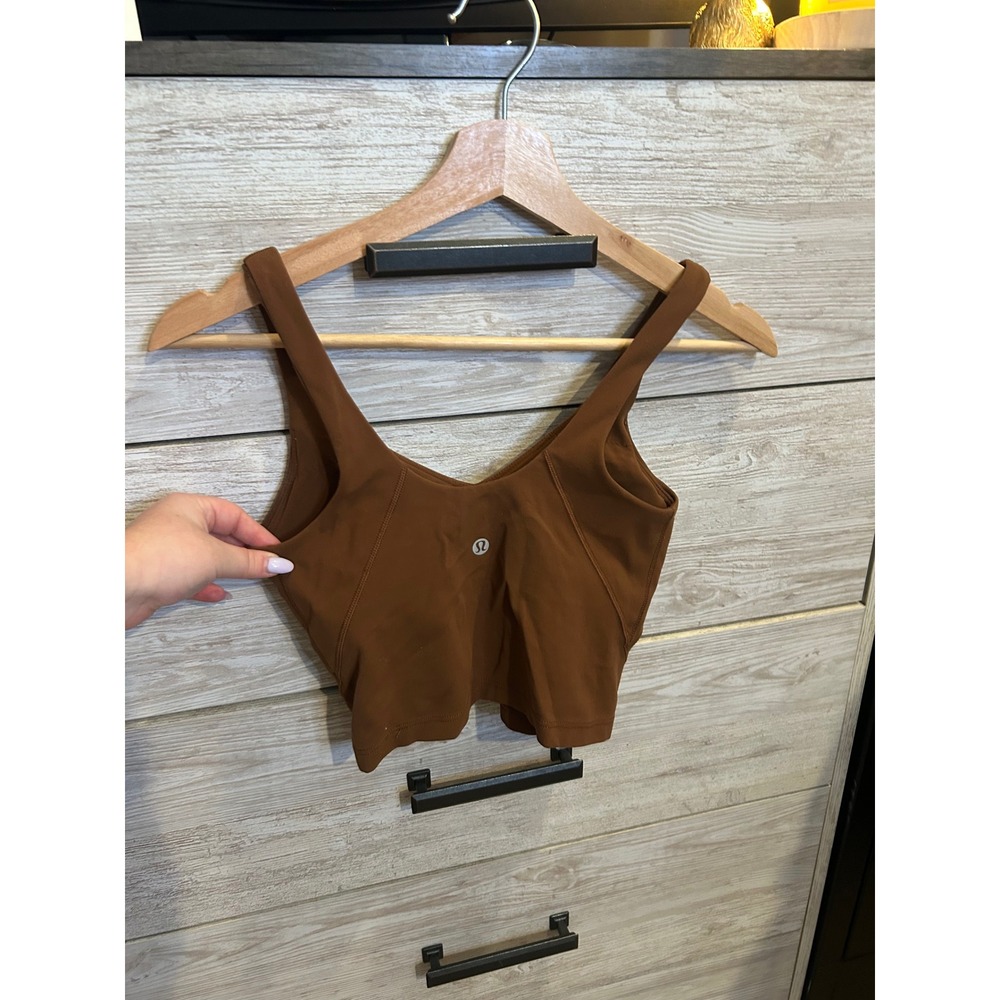 Lululemon Align Tank Top Brown V-Neck Cropped Yoga Bra Size 2 - Picture 6 of 6